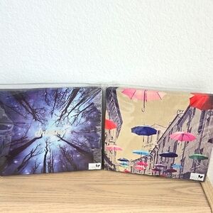 2 Paper Destiny Canvas Artwork - Dreams And Umbrellas - 11 Inch X 9 Inch -new